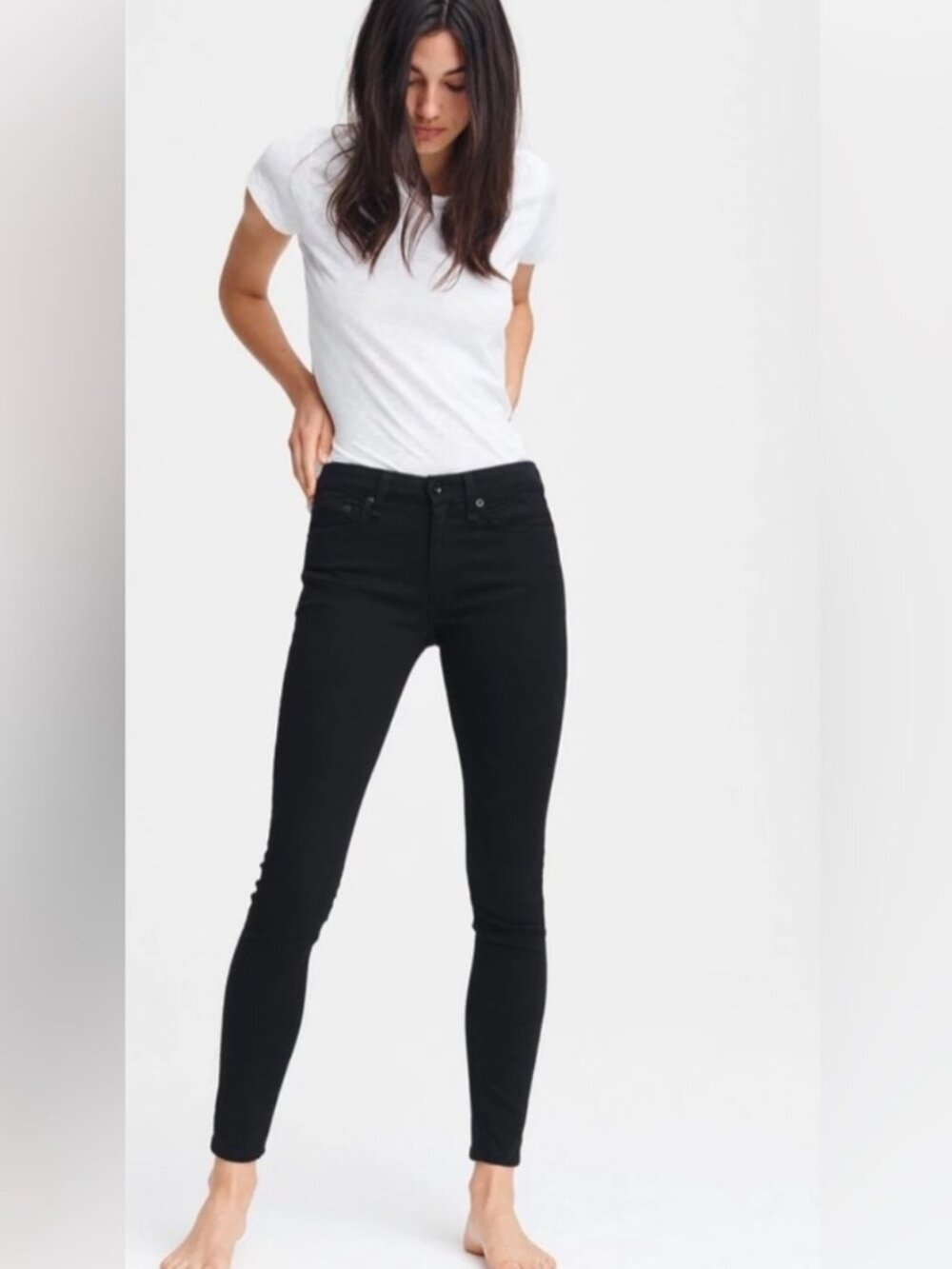 RAG & BONE | Cate Mid-Rise Ankle Skinny Jeans | Black | Size 27